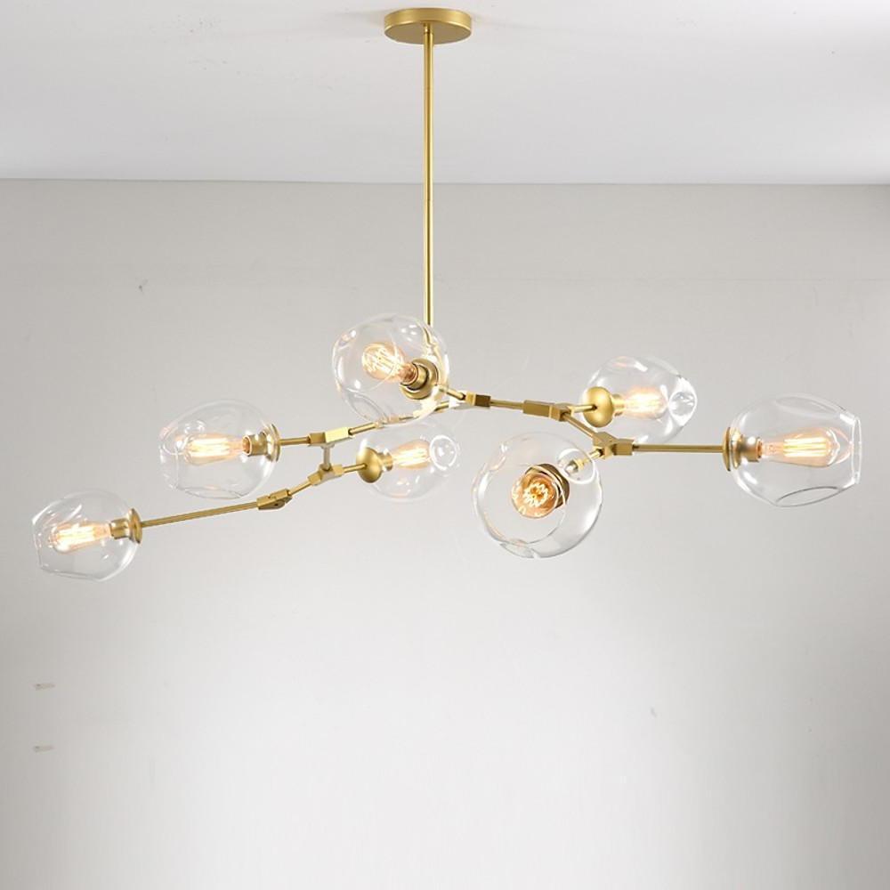 Globe Sputnik Industrial Glass Chandelier Modern Lighting with Customizable Color Shades