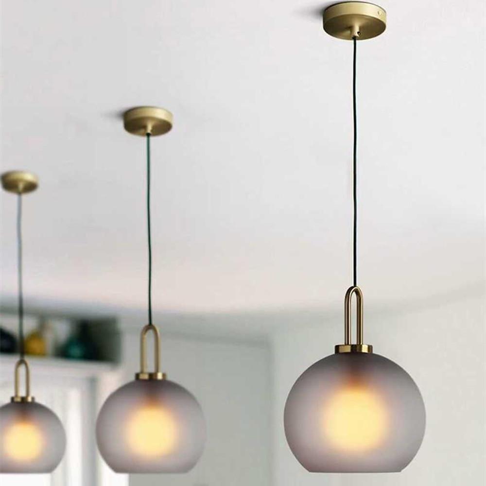 Nordic Style Modern Metal Glass Globe Island Design Industrial Pendant Lighting Ceiling Light