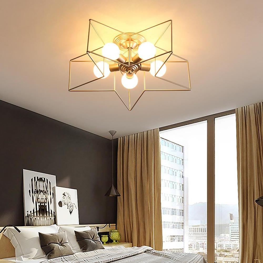 Unique Metal Star Design LED Modern Ceiling Lights Flush Mount Lighting