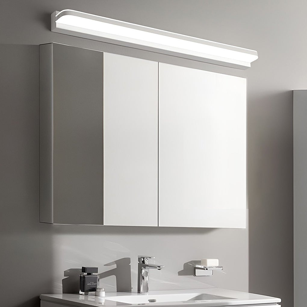 LED Bathroom Vanity Light with Wall-Mounted Panel and Polished Iron Trim