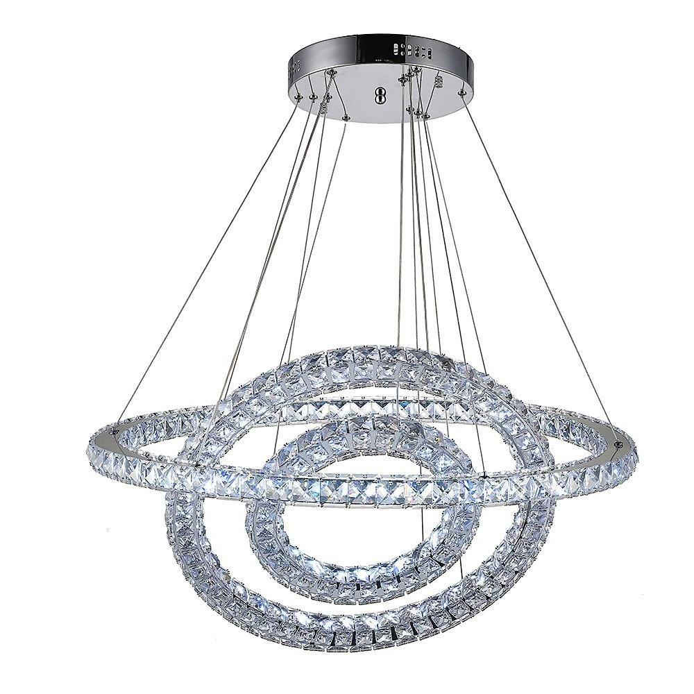 Luxury Crystal LED Chandelier 3-Tier Geometric or Stacked LED Pendant light