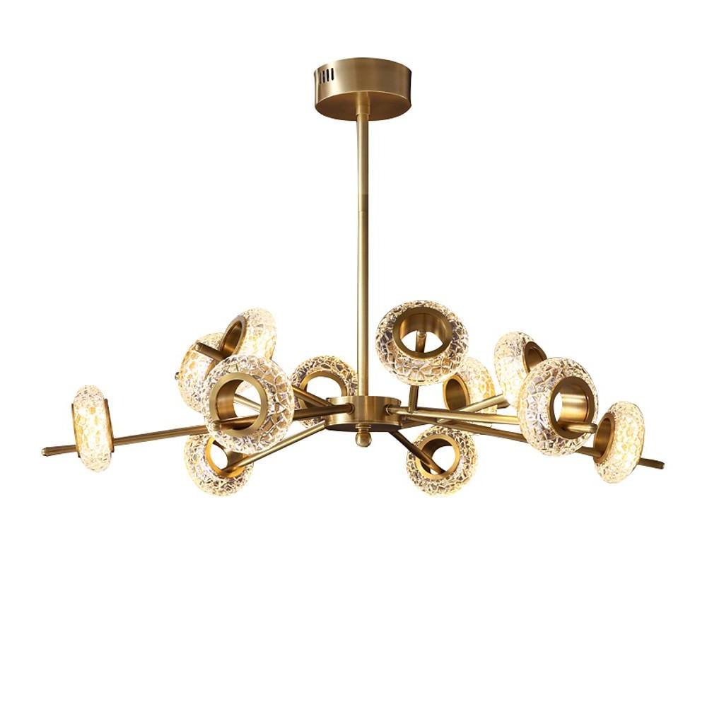 Unique Design Modern Brass Chandelier Copper Glass Island Ceiling Light