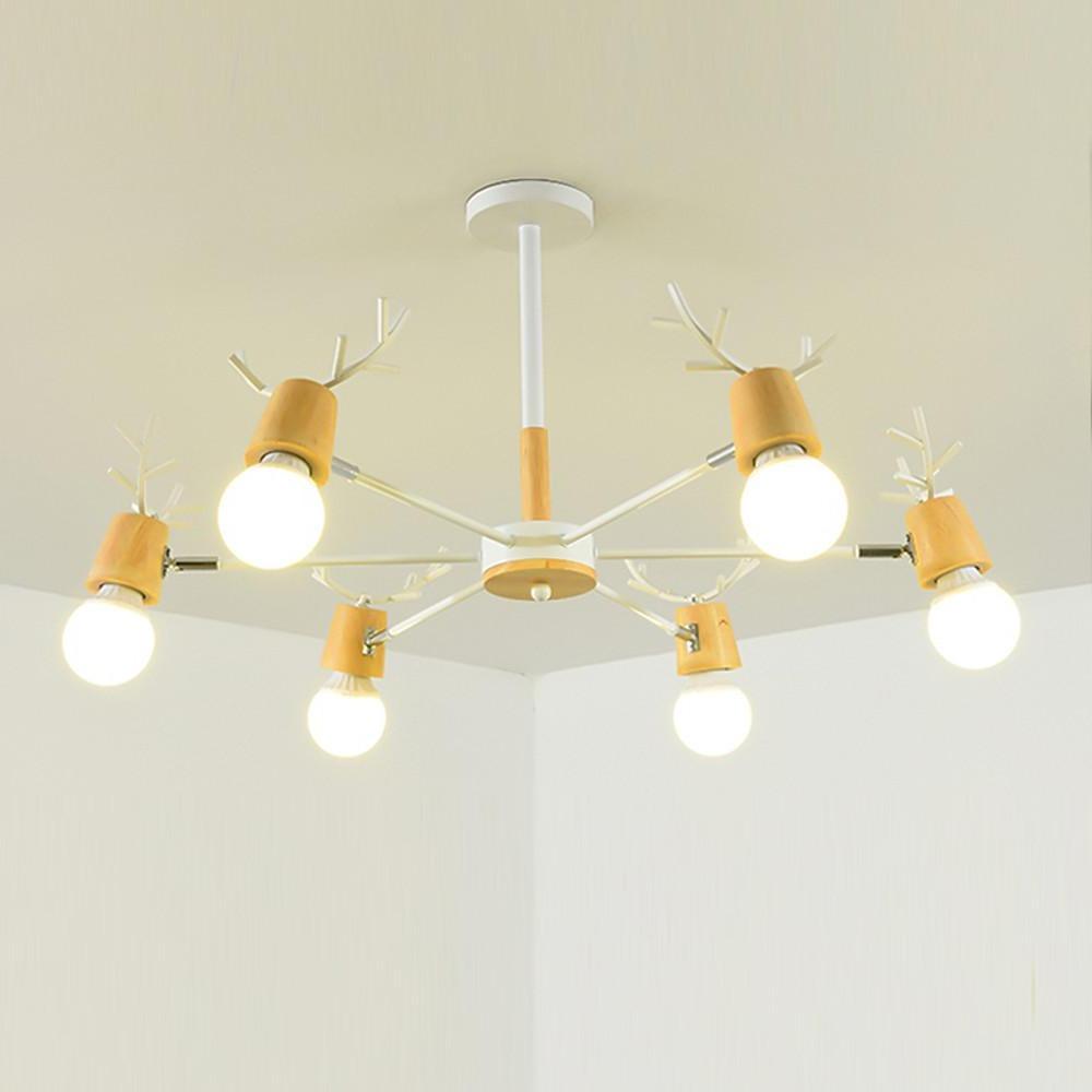 6-light Antlers-shaped LED Nordic Chandeliers Ceiling Lights Hanging Lamp