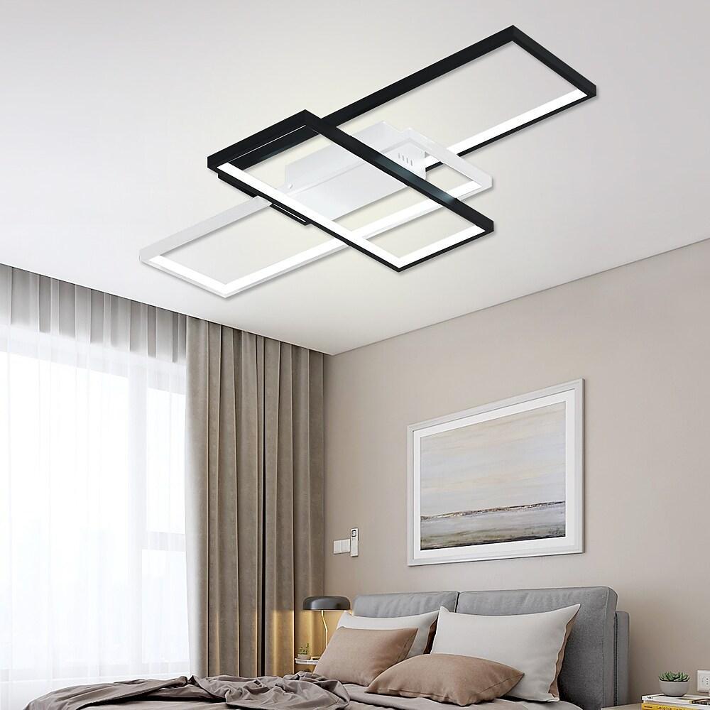 Multi Rectangle Large Flush Mount Ceiling Light with 3 Integrated Tiered Lights