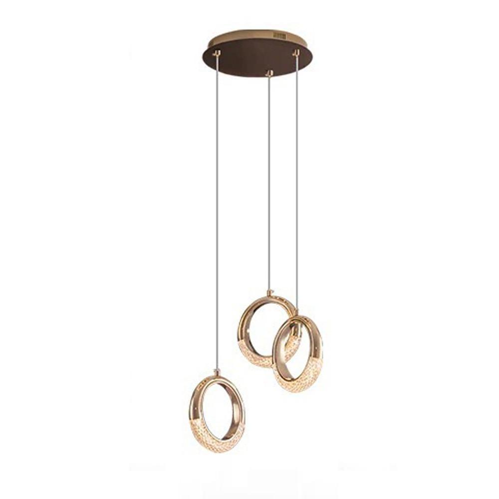 Ring Shaped LED Electroplated Metal Modern Pendant Light Hanging Lamp Chandeliers