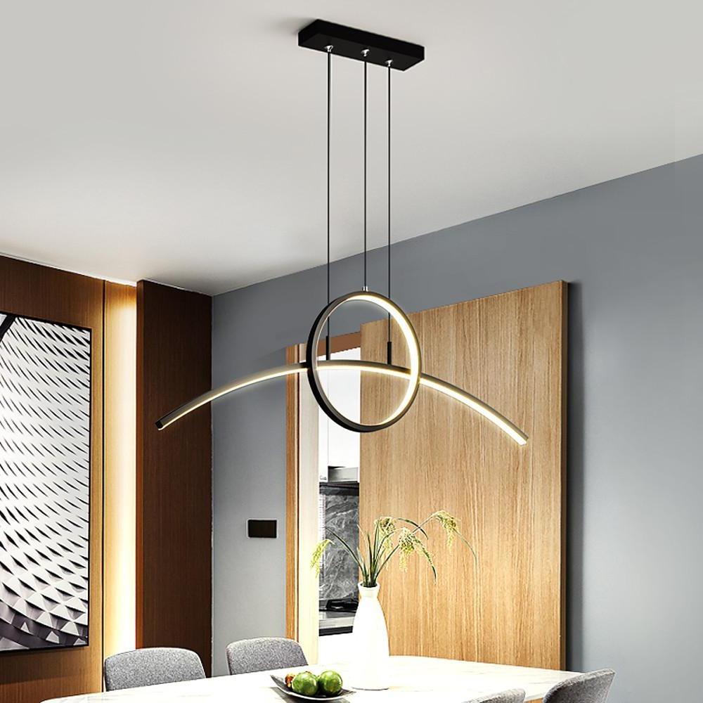 Curve Circle Pendant Lighting Metal Modern Pendant Lighting for Kitchen