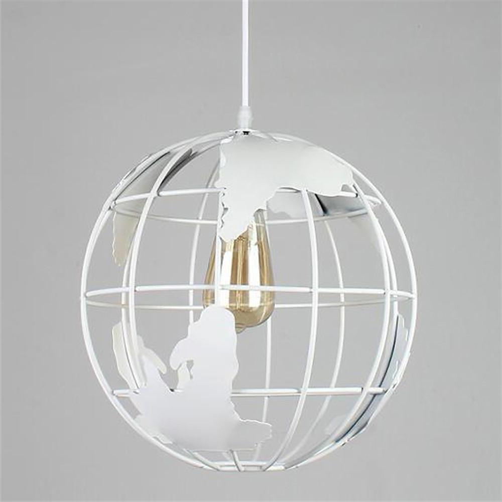 8'' Globe-shaped World Map LED Retro Pendant Lights Hanging Ceiling Lights