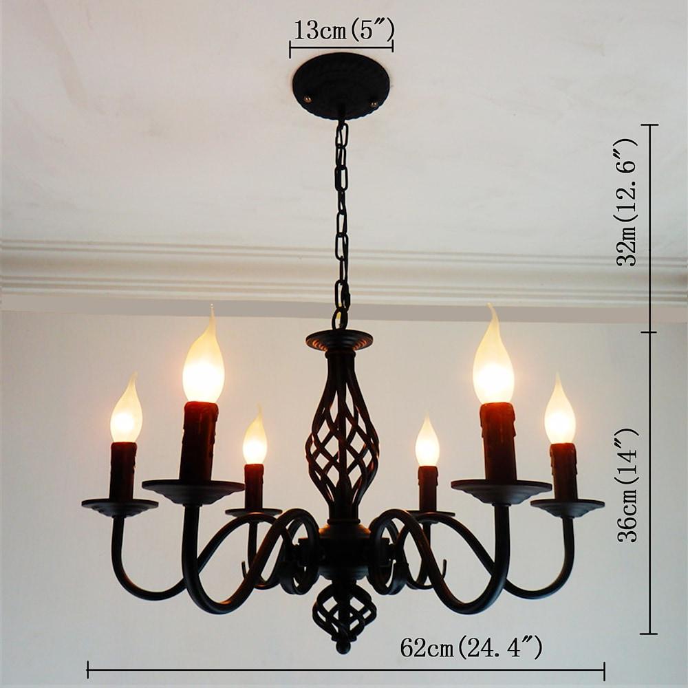 6 Lights Candles-shaped LED Modern Chandeliers Pendant Light Hanging Lamp