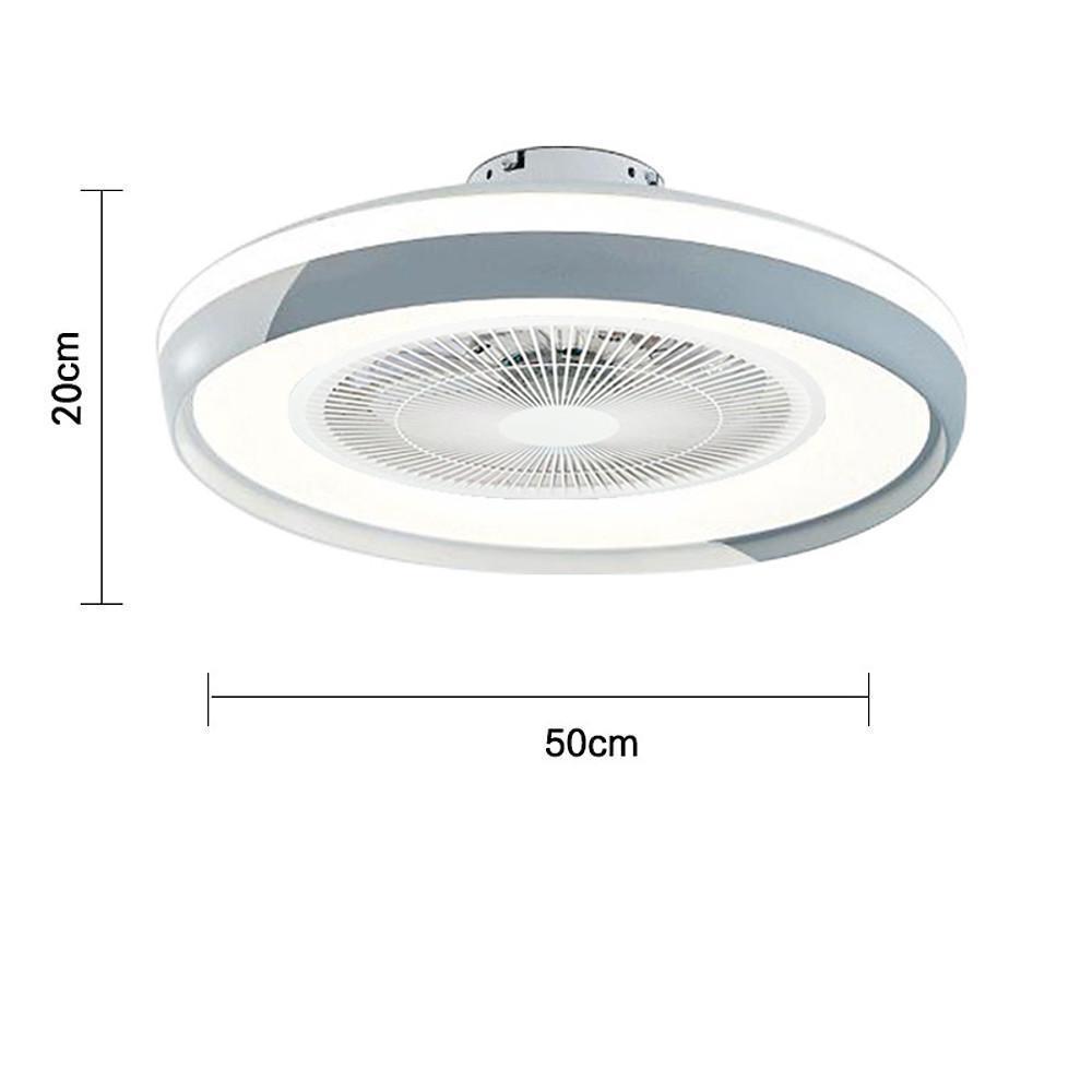 Circular Dimmable Flush Mount Bladeless Ceiling Fan with Light and Remote