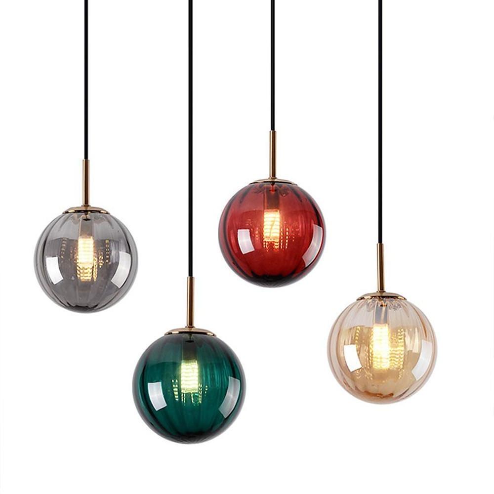 Ball-shaped Electroplated Metal Glass LED Modern Pendant Lighting