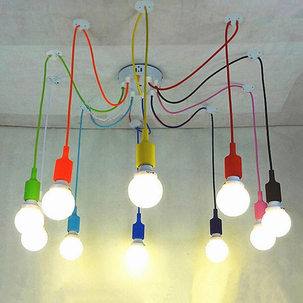 Cluster Spider Pendant Lighting 10-heads DIY Adjustable Ceiling Lights