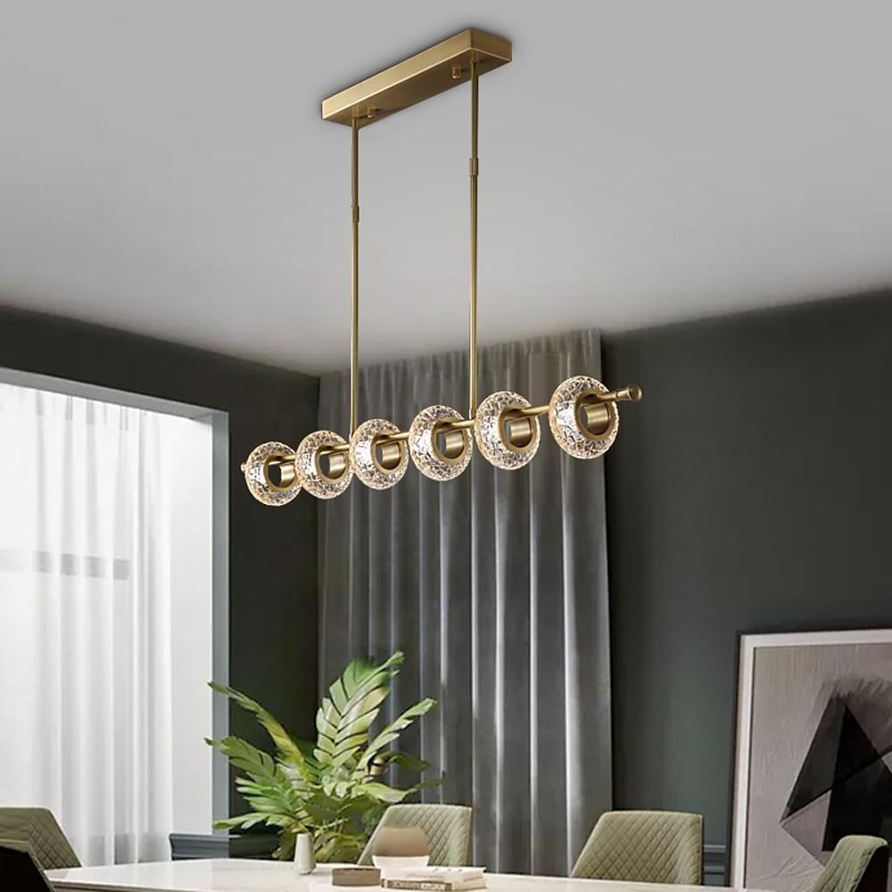 Unique Design Modern Brass Chandelier Copper Glass Island Ceiling Light