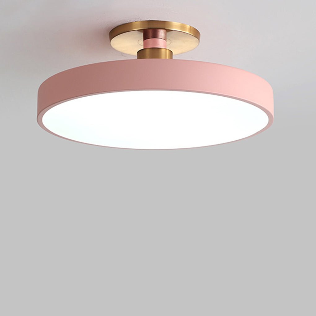 Thick Circular LED Flush Mount Ceiling Lights Modern Metal Light