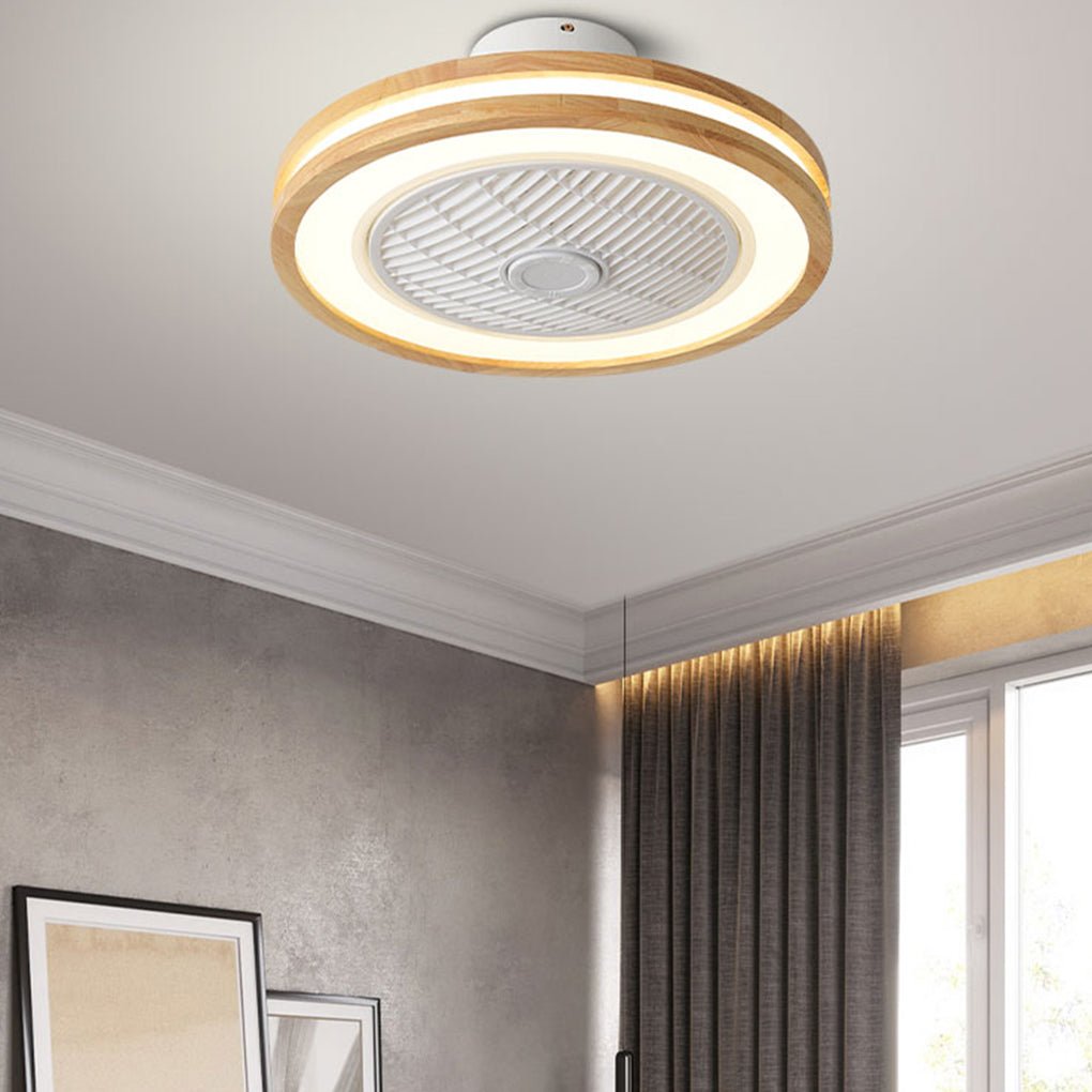 Three-level Wind Regulation Nordic Modern Bladeless Ceiling Fans with Lights and Remote Control