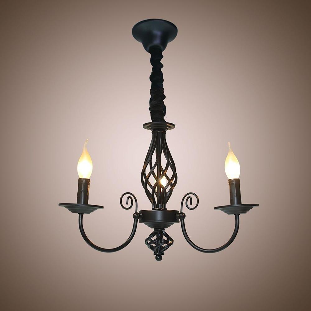 Triple Candles Shape Farmhouse Chandelier LED Oil Rubbed Bronze Chandelier