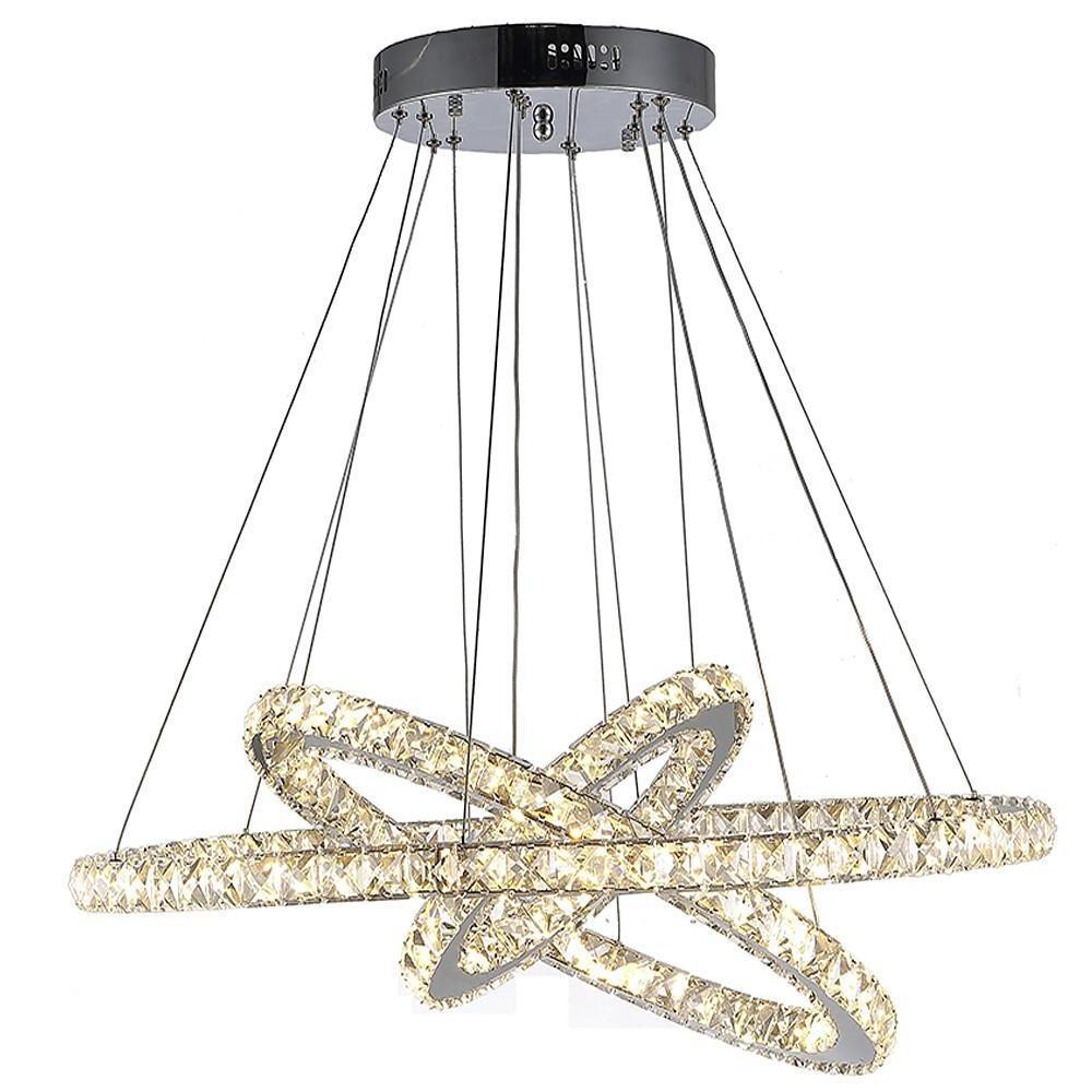 Interwoven Geometrical Circle Crystal Chandeliers for Living Room