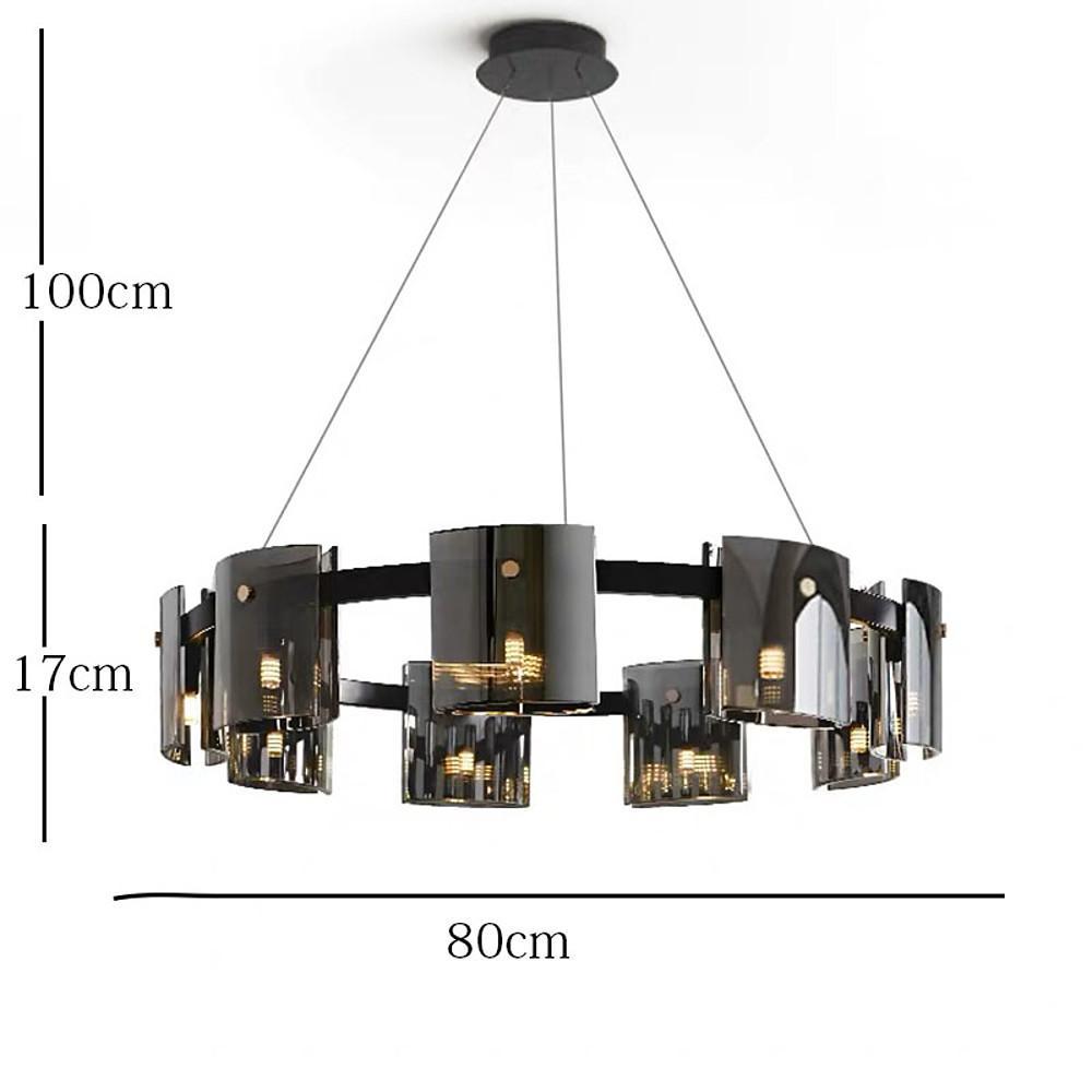 Circular LED Electroplated Metal Acrylic Modern Chandeliers Pendant Light