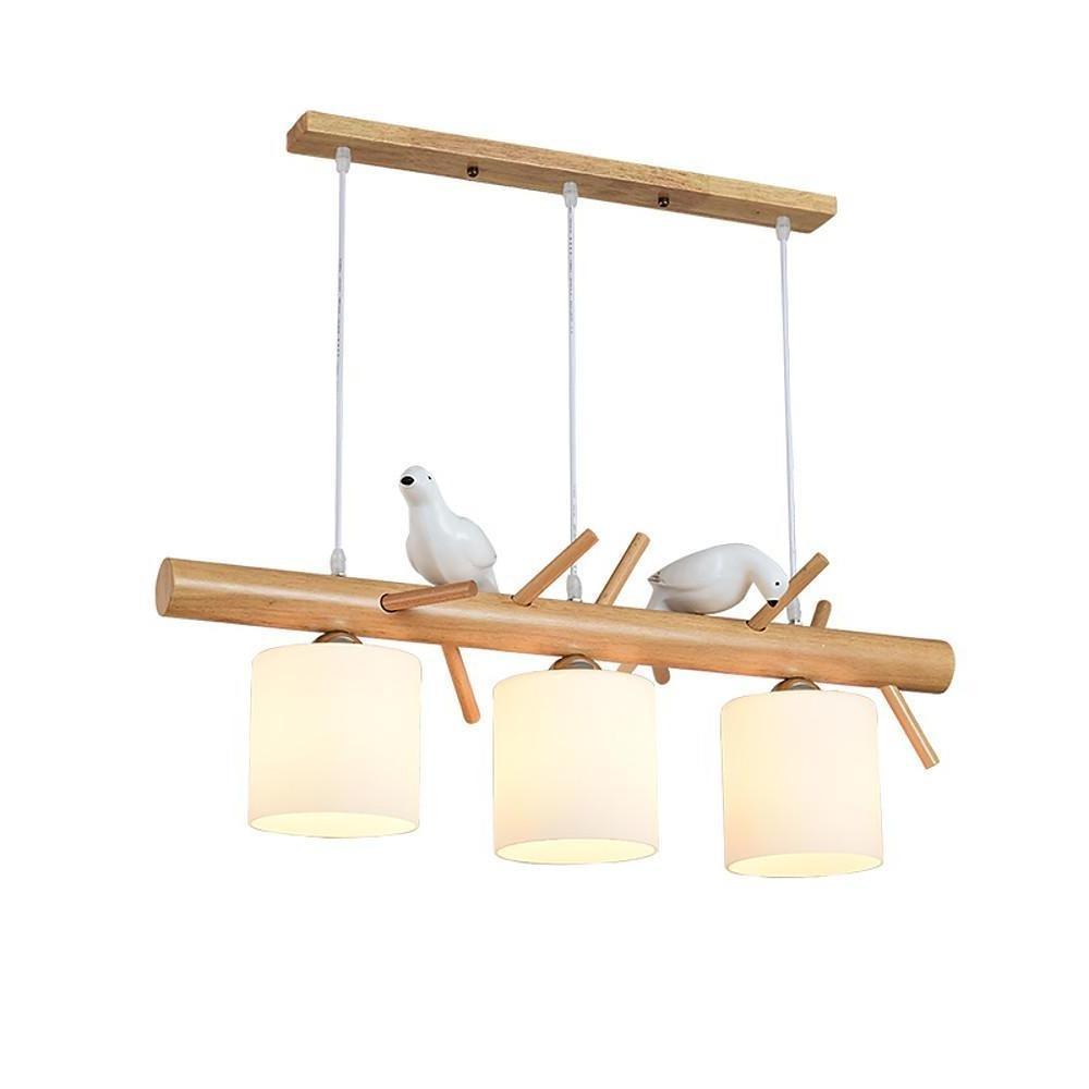 Rustic Island Kitchen Pendant Lighting Wood Bamboo Glass Pendant Lighting