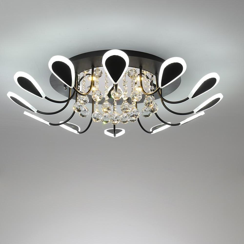 Creative Flower Shaped Dimmable LED Crystal Modern Ceiling Lights