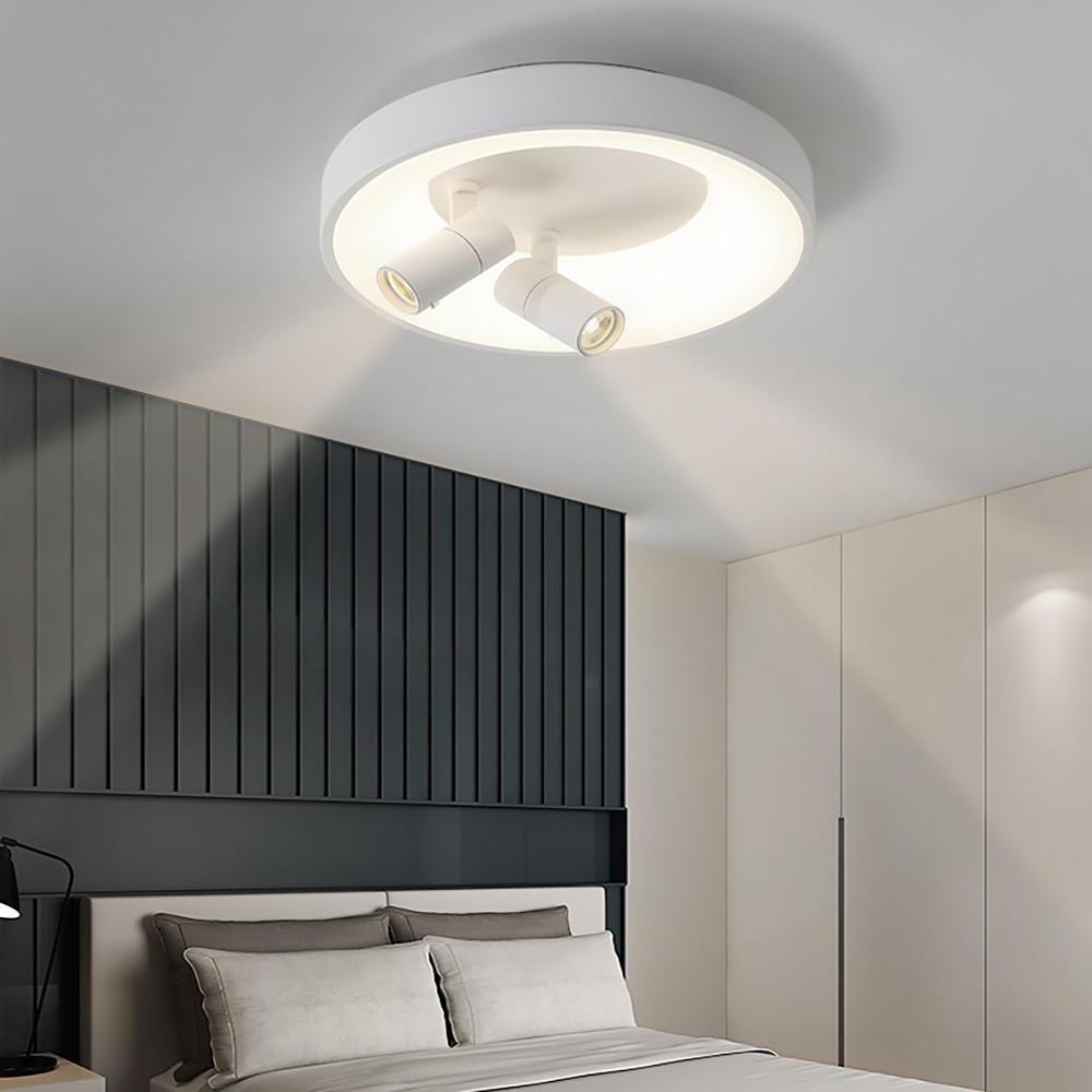 LED Circle White Black Flush Mount Lights Bedroom Spot Lights