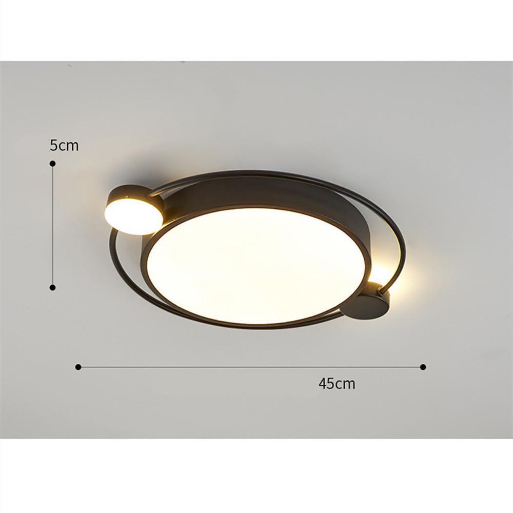 Modern Flush Mount Ceiling Light Dual Round Light Design in Gold and Black Finishes