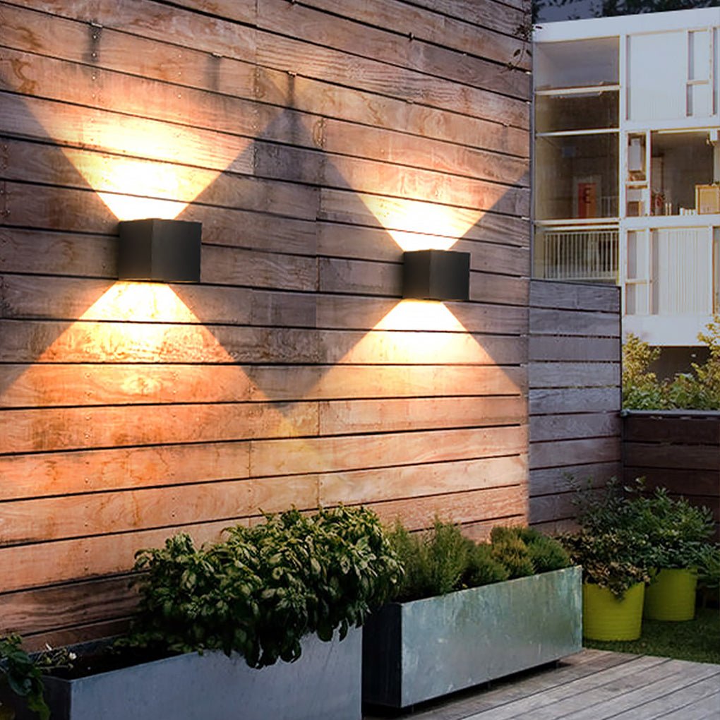 Square Waterproof Up Down Lighting Adjustable Modern Exterior Lights