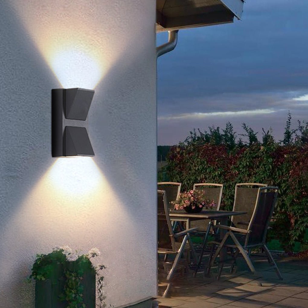 Waterproof Up & Down K-Type Black LED Outdoor Wall Lights