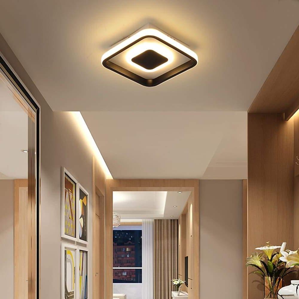 Dual Square LED Black Modern Ceiling Lights Flush Mount Lighting