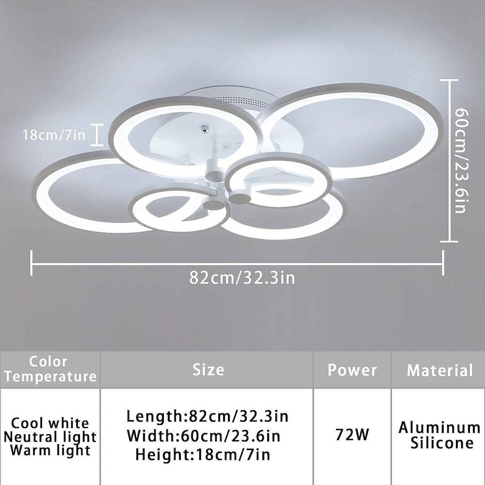 Elegant Semi Flush Mount Ceiling Lights with Unique Overlapping Rings