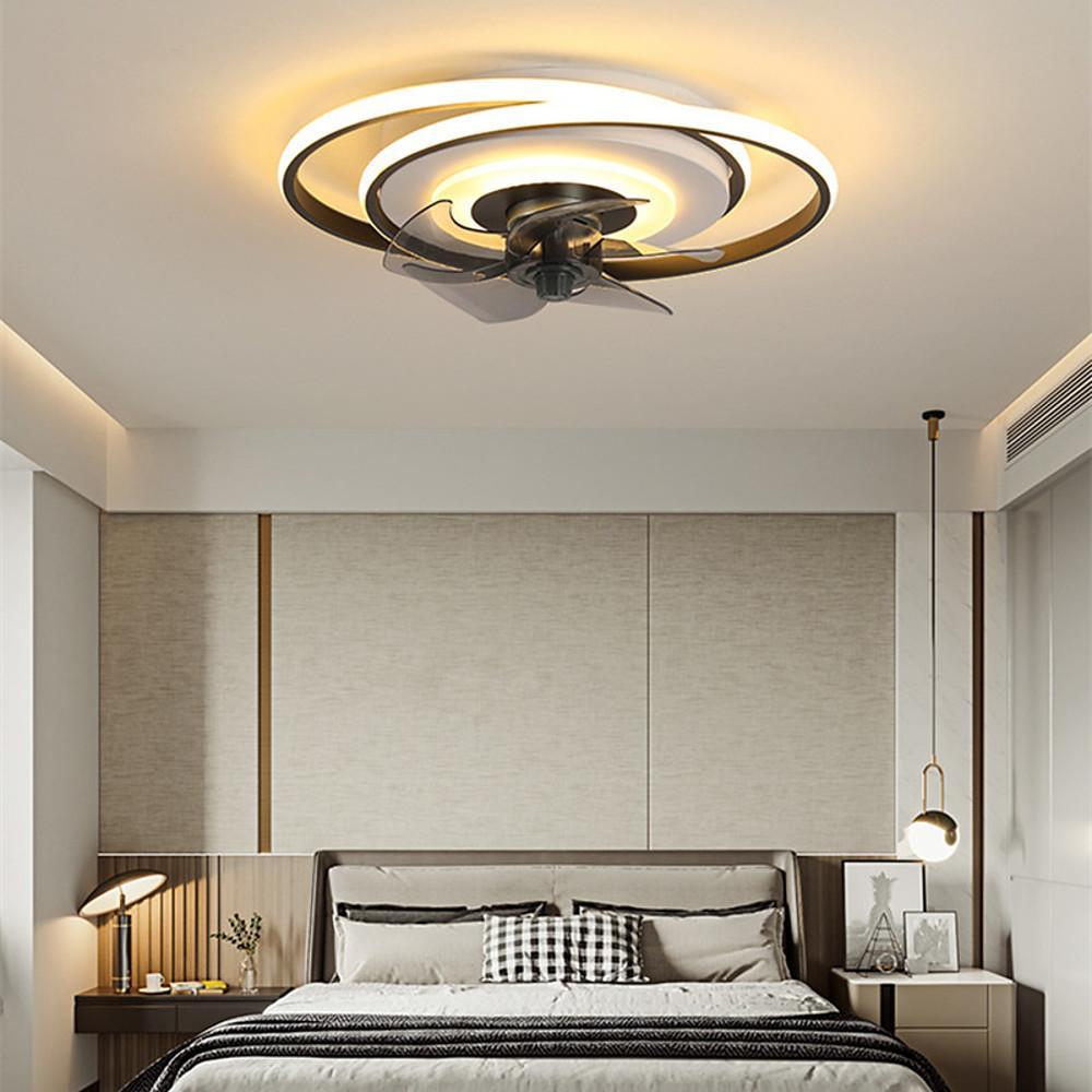 Geometric Modern Ceiling Fans with LED Light