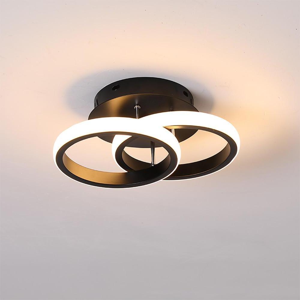 2 Circle Flush Mount Lighting Fixtures Metal LED Living Room Ceiling Lights