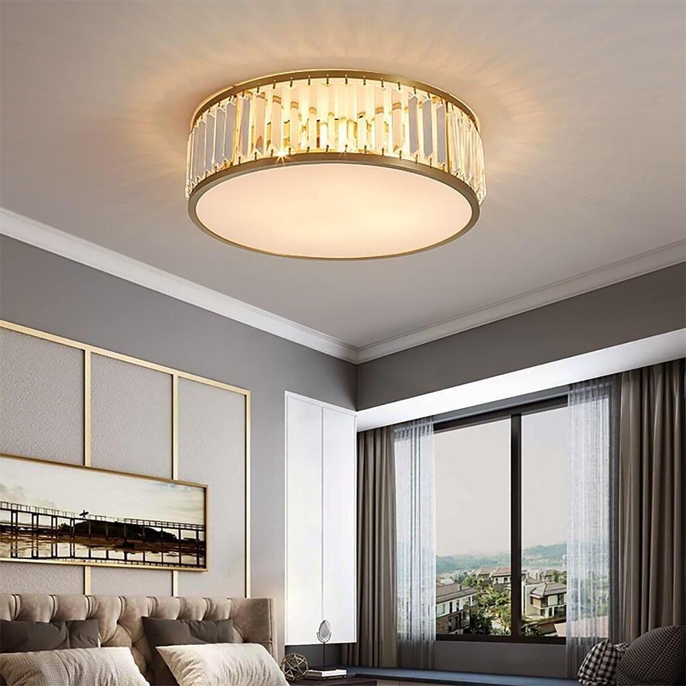 Drum-shaped LED Crystal Nordic Ceiling Lights Flush Mount Lighting