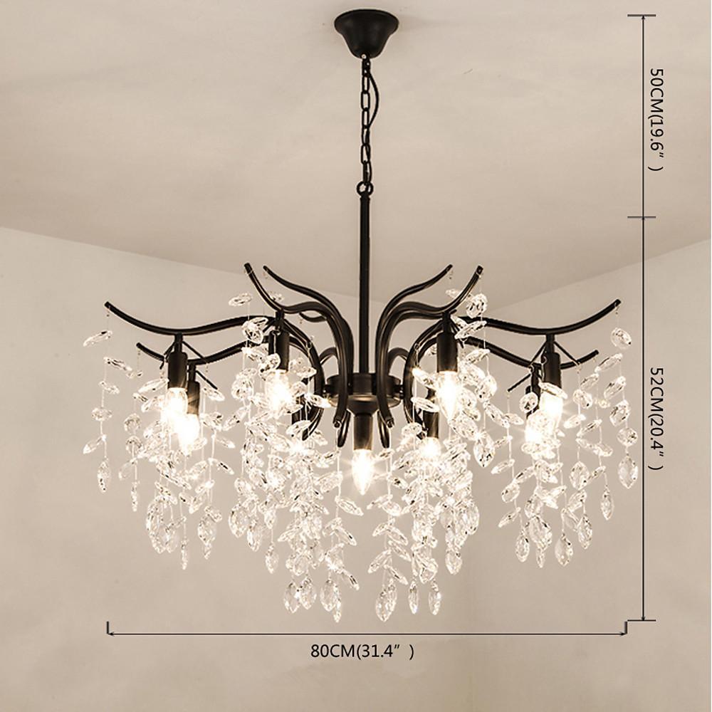 Metal Crystal LED Modern Chandelier Hanging Lamp Pendant Light Island Lights