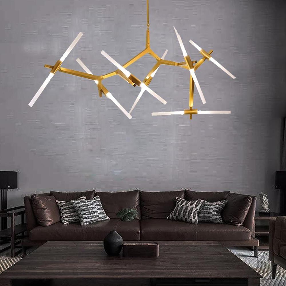 Industrial Drone Shaped Brass Chandelier Light Modern Sputnik Chandelier 14 LED Bulbs