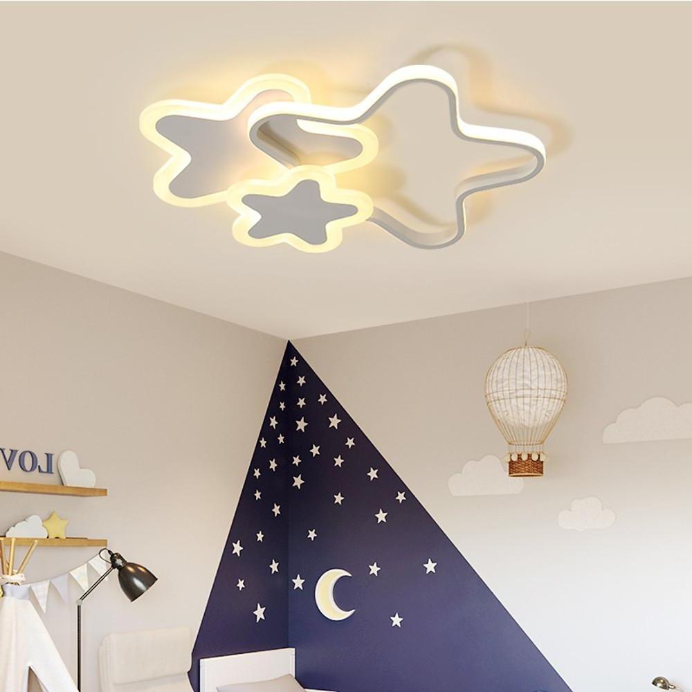 Triple Star Flush Mount Light LED Ceiling Light for Baby Kids Lighting