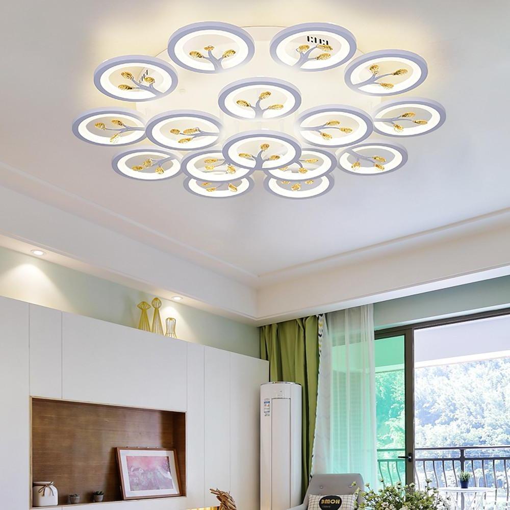 16 Lights Flower Dimmable LED White Nordic Ceiling Lights Flush Mount Lighting