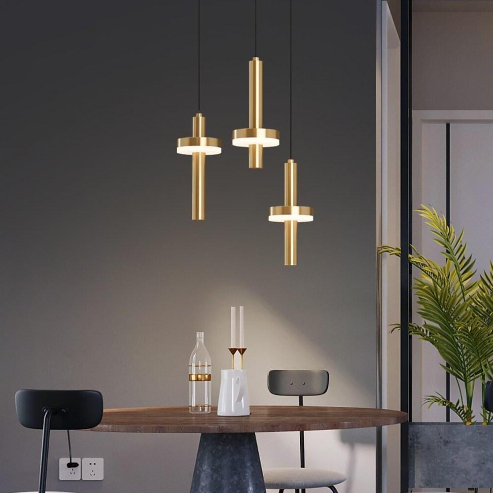 Circle Cylinder LED Gold Nordic Pendant Light Hanging Lamp Island Lights