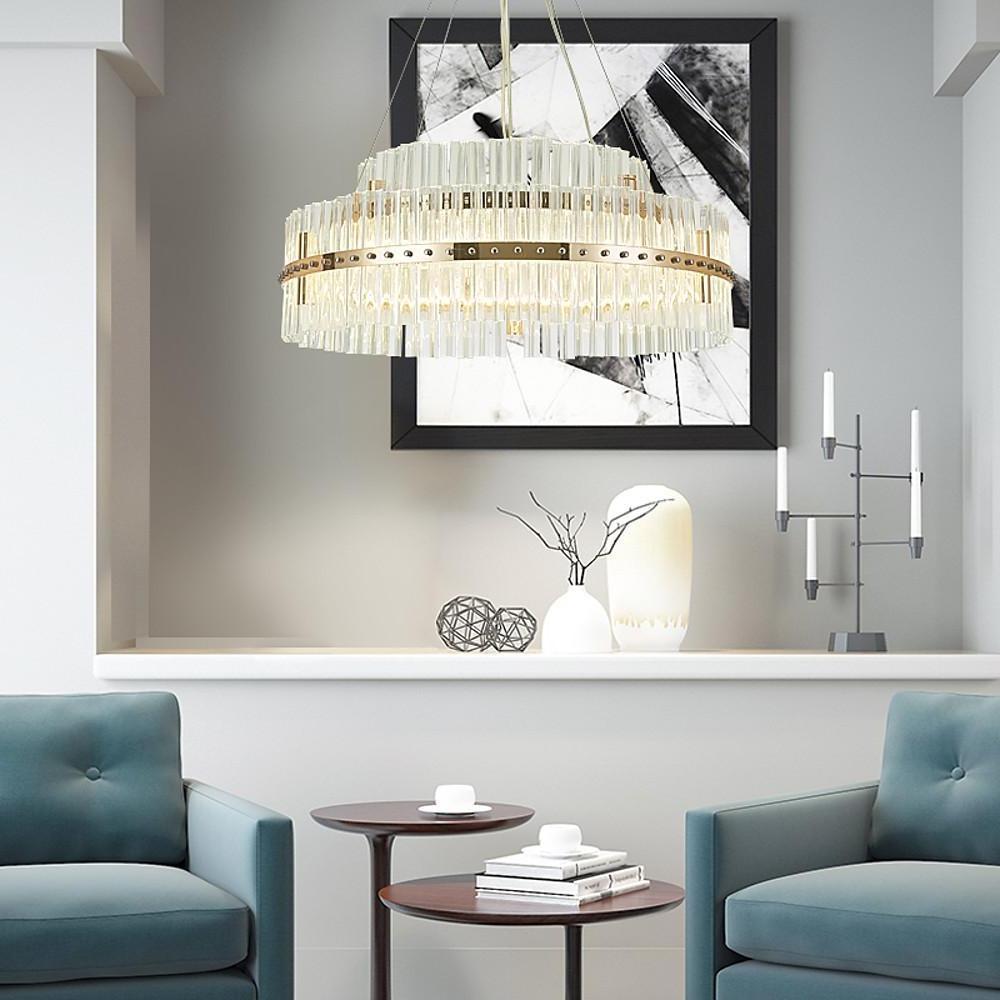 Modern Luxury Dozens of Crystal Chandelier Gold LED Lighting