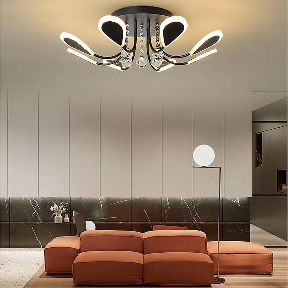 Modern Crystal Flush Mount Light Ceiling Light 8 Lights