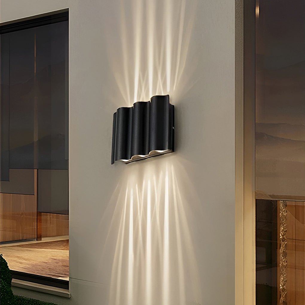 Arc Waterproof Wave Wall Sconces Outdoor Cool LED Up and Down Wall Mounted Lights