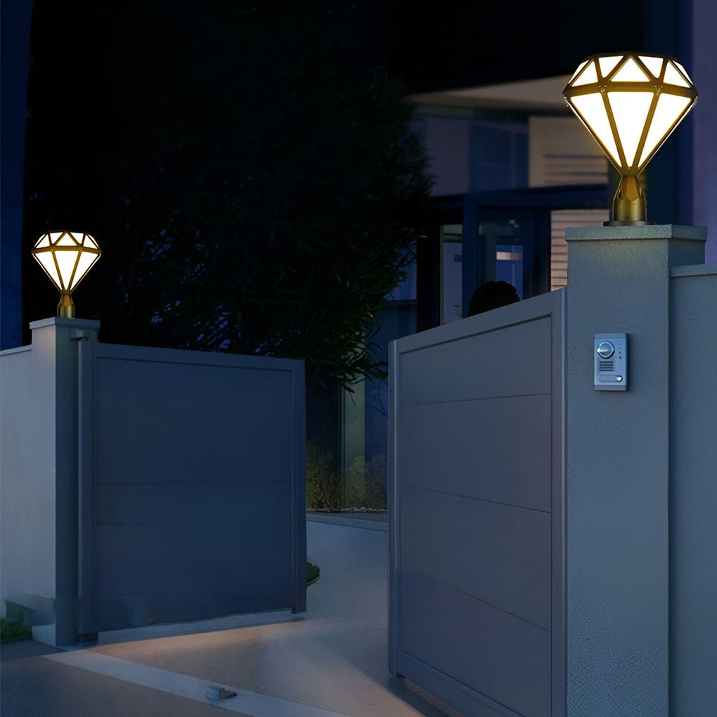 Unique Diamond-shaped LED Post Lights Outdoor Lights Waterproof Fence Post Lights