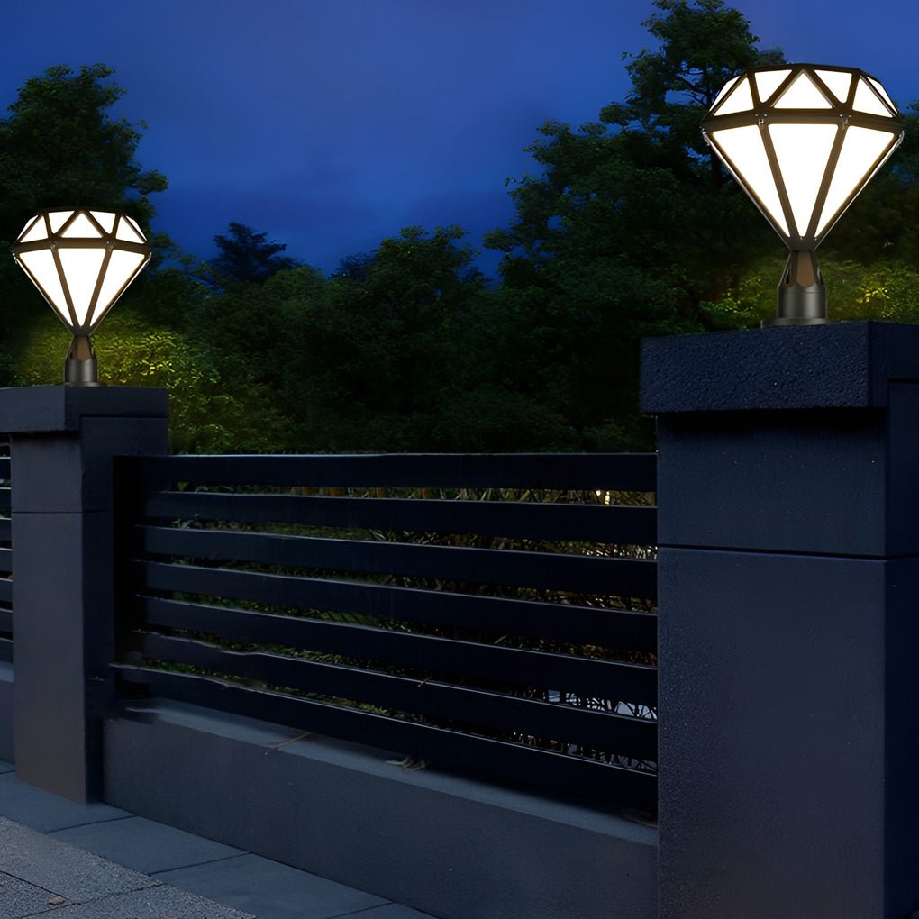 Unique Diamond-shaped LED Post Lights Outdoor Lights Waterproof Fence Post Lights