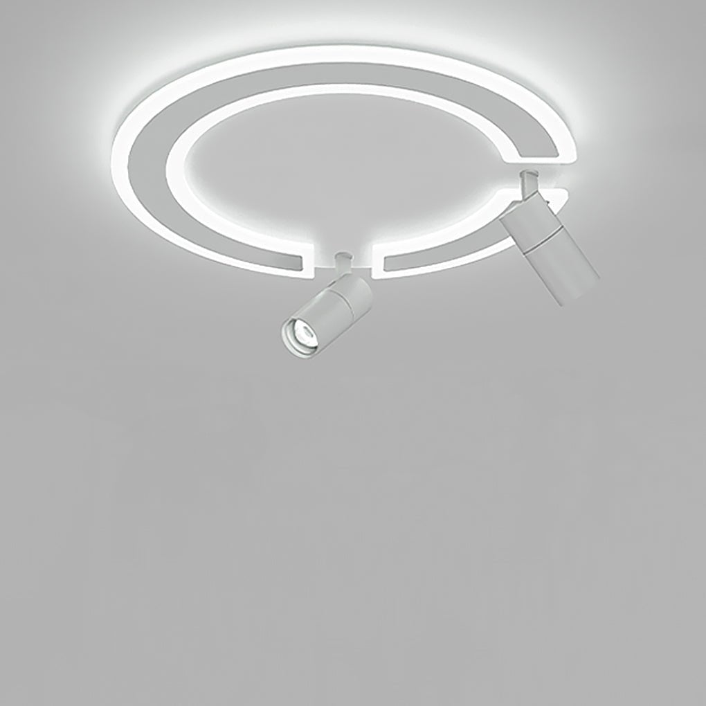 Unique Flush Mount Lighting Circle Shaped Iron Acrylic Light with Spotlight