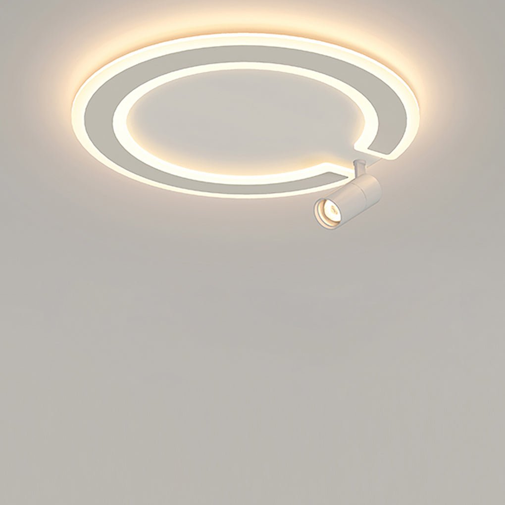 Unique Flush Mount Lighting Circle Shaped Iron Acrylic Light with Spotlight