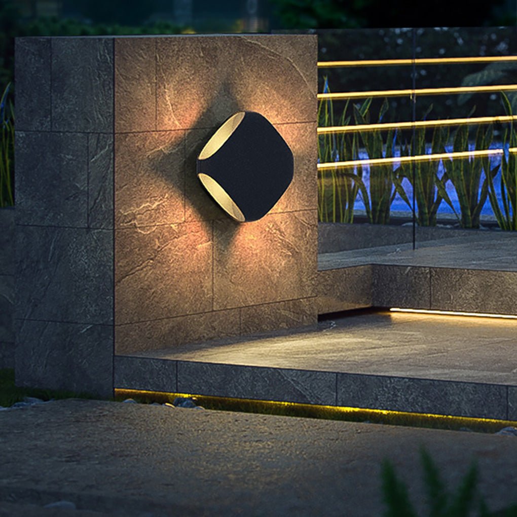 Square LED Waterproof Black Modern Outdoor Wall Lights Fence Post Lights