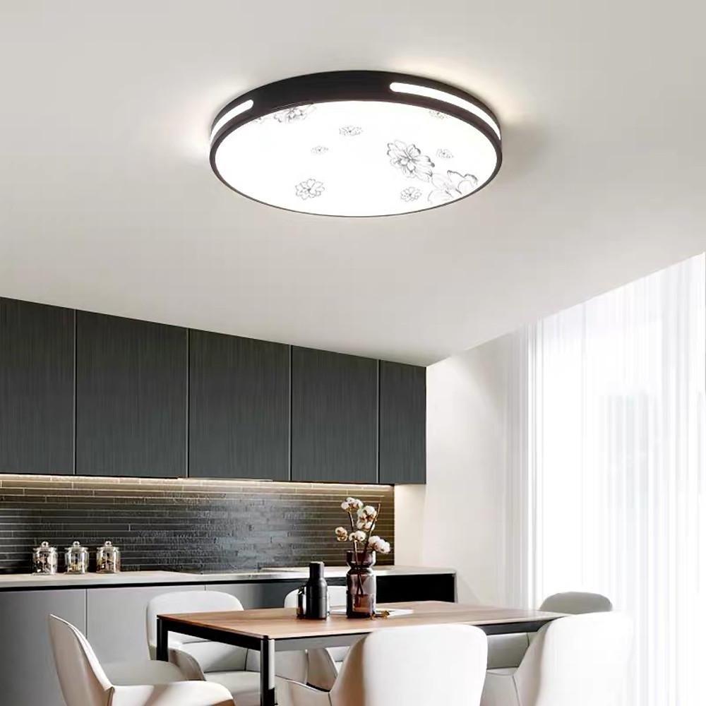 Round Plant Pattern LED Modern Ceiling Lights Flush Mount Lighting