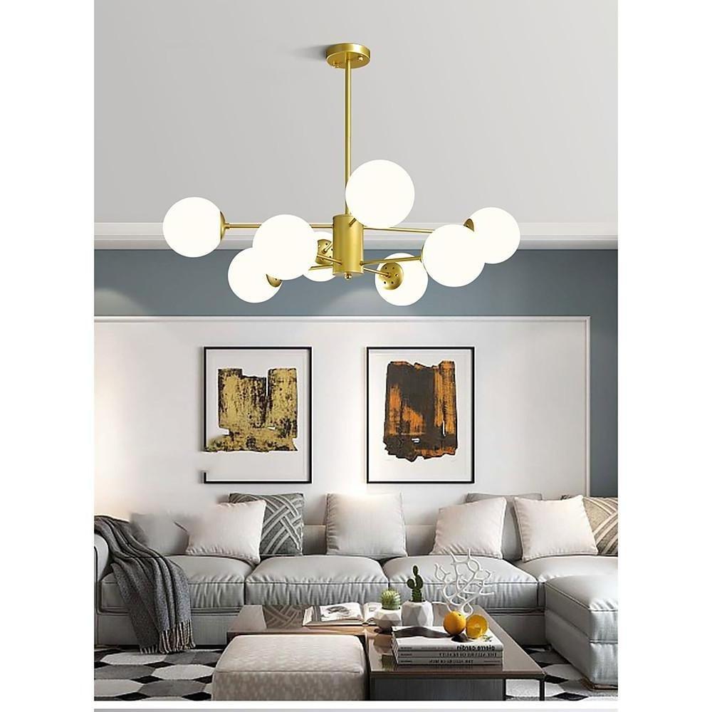 Globe Cluster Pendant Light Metal Glass LED Living Room Ceiling Lights