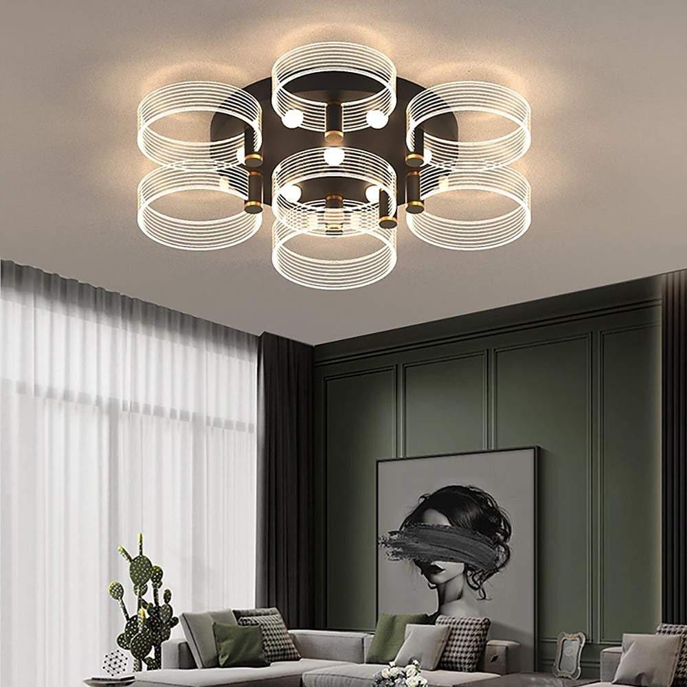 Circles Modernist LED Flush Mount Ceiling Light for Living Room