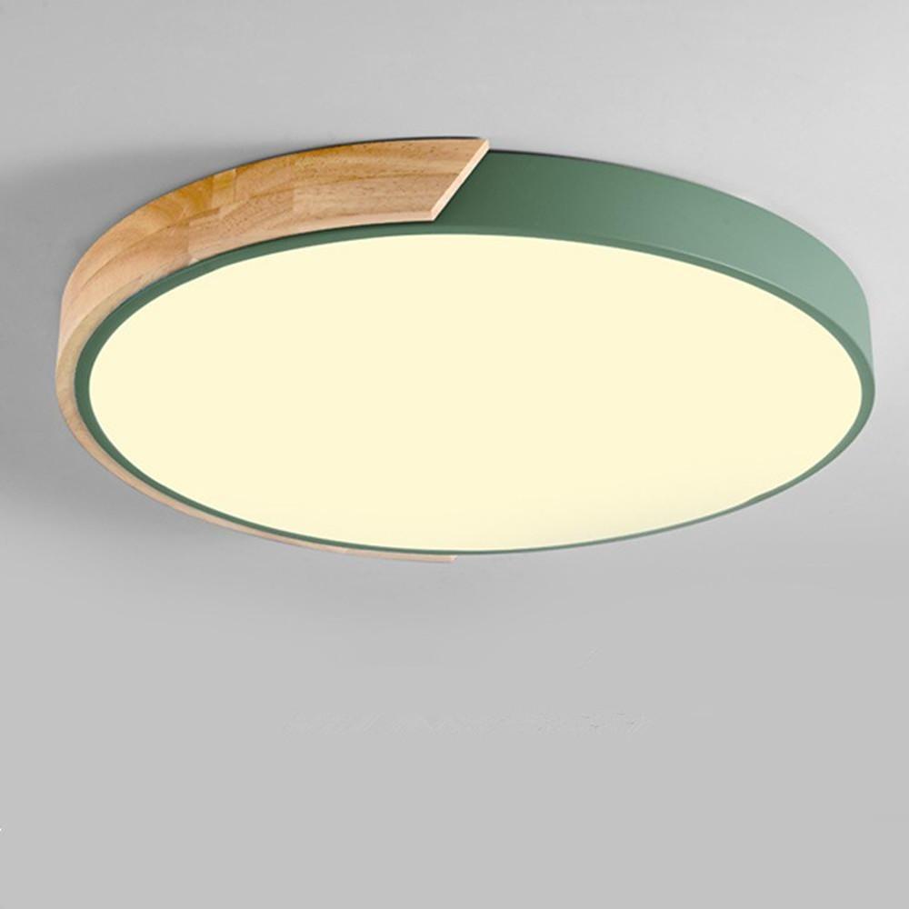 Circular LED Wood Nordic Ceiling Lights Flush Mount Lighting Ceiling Lamp