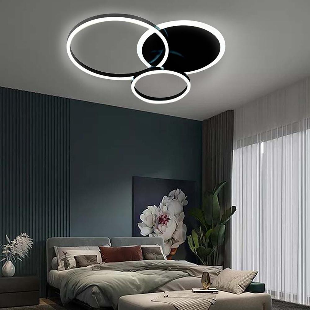 3-Layers LED Modern Circle Flush Mount Light - 3-Color Dimmable, 26"x20"